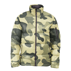 Men's Camouflage Puffer <b>Jacket</b> Windproof Thick Down Filling Zipper Closure Stand Collar Casual Winter Style Regular Fit - Product Image 3