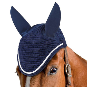 Couvre-oreilles équestres personnalisables pour chevaux, voiles anti-mouches à bord festonné avec cordon et garniture scintillante, bonnets pour chevaux - Product Image 2