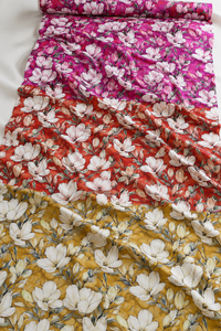 Floral <b>Poppy</b> Print Modal Satin <b>Fabric</b> 43/44 Woven Lightweight Sheer Silk Cotton Home Textile Scarves Shawls Women Suit Dress - Product Image 3