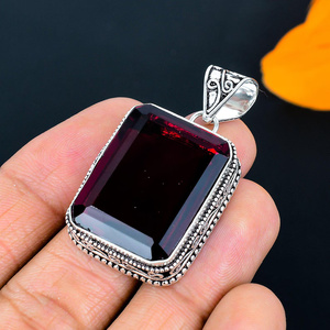 Pendentif en grenat rouge, bijou fait main, cadeau, pendentif en grenat rouge, bijoux - Product Image 3
