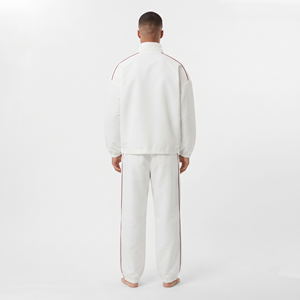 Pantalon de survêtement ample pour homme, léger, 100 % polyester, blanc uni, idéal pour le sport - Product Image 3