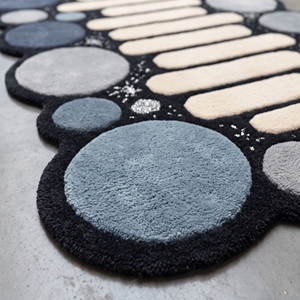 Hand Tufted Pebble <b>Runner</b> <b>Rug</b> Black Blue Grey Ivory Wool Carpet Modern Organic Hallway <b>Runner</b> Custom - Product Image 3