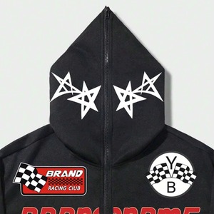 Sudadera con Capucha Personalizada Unisex, Impresión DTG, Algodón Sólido, Ligera, Transpirable, con Cierre de Cordón, Manga Larga, Estilo Urbano - Product Image 3