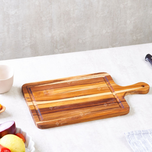 Tabla de Cortar Rectangular de Madera de Teca con Certificación FSC (1.8 cm de Grosor) Edición EmeraldChef |   Base Culinaria Ergonómica - Product Image 2