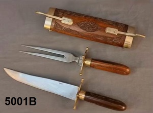 Vtinage Ensemble de couteaux à viande en acier Damas de patrimoine, sélectionné à la main, avec manche en bois de rose et lame en acier inoxydable - Product Image 3