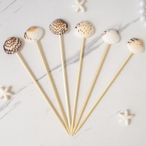 Palillos de concha marina para cócteles y aperitivos, accesorios de bar hechos a mano. - Product Image 2