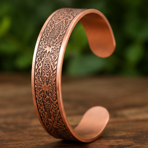 Authentic Interlaced Tree <b>Engraved</b> Pure Metal Open Cuff <b>Bangle</b> Bracelet Fashionable Metal Jewelry Exquisite Craftsmanship - Product Image 2