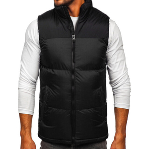 Veste sans manches en lin de qualité personnalisée pour homme, streetwear d'hiver, gilet matelassé blanc pour l'extérieur - Product Image 4