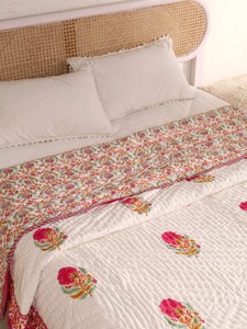 Edredón de algodón bordado bohemio con diseño floral para decoración del hogar, uso en todas las estaciones - Product Image 4