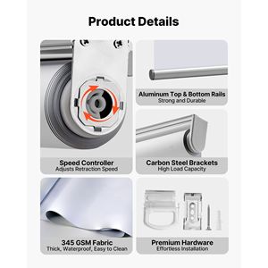Cordless 34X72 oscuranti tende per finestre facili da installare tende termoisolanti per camera da letto bagno casa ufficio bianco - Product Image 6