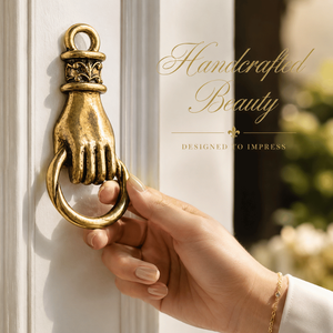 Battant de porte artisanal en laiton de qualité supérieure – Accessoire décoratif de style antique pour porte d'entrée, idéal pour les maisons patrimoniales et rustiques - Product Image 2