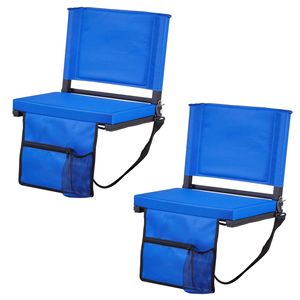 Sedile Pieghevole per Tribuna con Tracolla, Sedia da Stadio con Cuscino Spesso e Supporto Lombare, Sedute Imbottite per Tribuna - Product Image 1