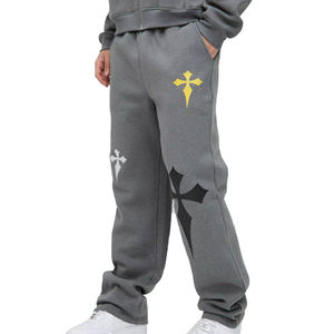 Pantalones Deportivos Casuales de Felpa de Algodón Bordados de Cintura Media para Hombre, con Múltiples Bolsillos, de Peso Pesado, Modelo 2026 - Product Image 1