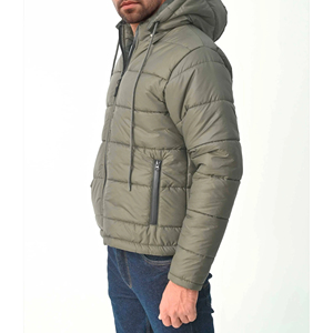 Men's Custom Logo Front Puffer <b>Jacket</b>-Stylish Stand Collar Thick <b>Winter</b> Body Warmer 100% Nylon New Fashion Design - Product Image 2