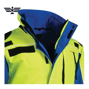 Veste de travail haute visibilité en polyester pour homme, bleu lime, réfléchissante, imperméable, coupe-vent, impression sérigraphique, uniforme ANSI - Product Image 4