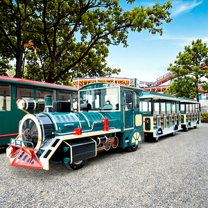Train touristique de tourisme 42 places semi-fermé pour centre commercial extérieur, train routier diesel sans rail - Product Image 1