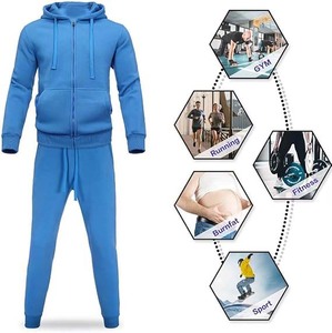 Ensemble de survêtement léger BROOXLY SPORTS pour homme, 100 % coton, imperméable, éco-responsable, veste zippée en polaire et pantalon de jogging 2-en-1 - Product Image 5