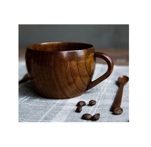 Mug en bois rustique fait main, en bois massif naturel, écologique, pour le thé, le café, la bière, le jus - Product Image 1