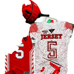 Jersey de fútbol americano bordado de talla grande transpirable estirable sublimación pantalones cortos personalizados directo de fábrica Pakistán Real - Product Image 1