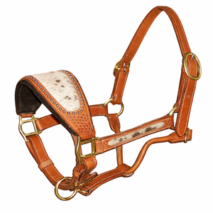 Cabestro de Cuero Genuino para Caballo con Corona Acolchada de Pelo y Nariz Ajustable, Herrajes de Latón Premium, Resistente, Venta al por Mayor OEM - Product Image 3