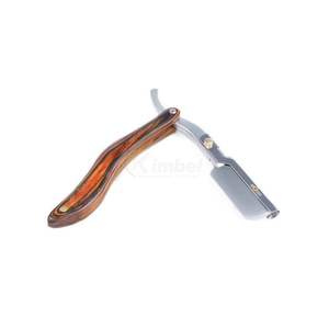 Navaja de Afeitar Profesional con Mango de Madera Curvado, Herramienta de Afeitado Manual para Barberos, Fabricante OEM ODM - Product Image 1