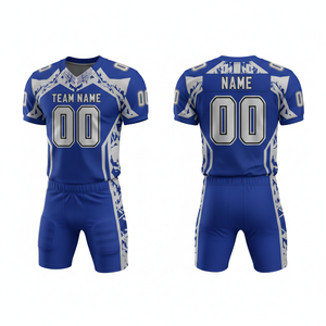 ชุดยูนิฟอร์มอเมริกันฟุตบอลแบบซับลิเมชั่นที่ปรับแต่งได้ พร้อมกางเกงขาสั้น ผลิตจากโพลีเอสเตอร์ 100% ระบายอากาศได้ดี พร้อมตำแหน่งโลโก้ด้านหน้า - Product Image 6