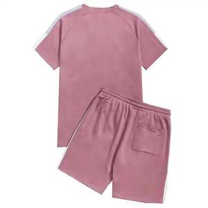 ชุดกีฬาฤดูร้อน OEM ใหม่ ระบายอากาศได้ดี เสื้อยืดแขนสั้นทรงหลวม กางเกงขาสั้นทรงมินิมอล ชุดลำลองสำหรับผู้ชาย นักเรียน - Product Image 2