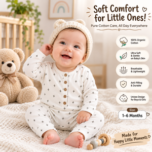 Unisex Baby Romper 100% Organic Cotton Baby Bodysuit | Full Sleeve Infant <b>Jumpsuit</b> Breathable Anti-Pilling Newborn Baby Clothing - Product Image 4