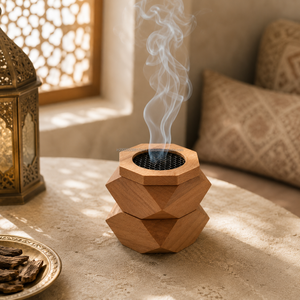 Hand-Made Durable Wooden Waterfall Incense Burner Aromatic <b>Diffuser</b> Geometric Design <b>Oud</b> Scent All-Season Use - Product Image 3