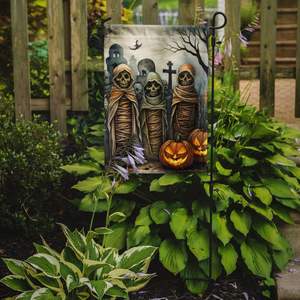 Mummies Spooky Halloween Garden Flag Multicolor Boîte aux lettres décorative et bannière de cour de patio pour pelouse et parterres de fleurs Artwork - Product Image 2