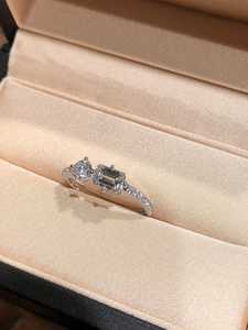 <b>Emerald</b> & Round Cut Moissanite Two Stone <b>Ring</b> 925 <b>Silver</b> Wedding Jewelry for Women's Party Gift For Partners - Product Image 5