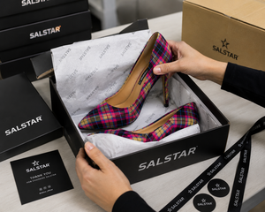 Chaussures à talons hauts élégantes en tissu tartan pour femmes, vente en gros, qualité supérieure écossaise, pour mariage et soirée - Product Image 6