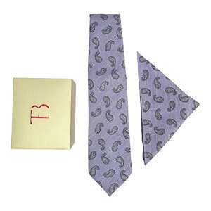 Conjunto combinado de cachemir y corbata de Cachemira de talla grande para mujer con patrón amplio de Paisley - Product Image 3