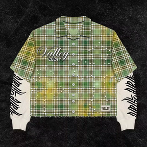 Chemise en flanelle délavée au soleil personnalisée, impression DTG, à carreaux, manches courtes, 100% coton, boutonnée, pour hommes - Product Image 4