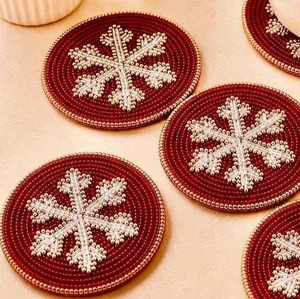 Juego de Posavasos Decorativos Hechos a Mano con Cuentas, Estilo Boho, por Creative Art Zone - Product Image 4