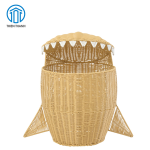 Best Selling New Design Handmade Shark Shaped Rattan <b>Storage</b> <b>Basket</b> with Lid High Quality Wicker <b>Toy</b> <b>Basket</b> Home Decor - Product Image 2