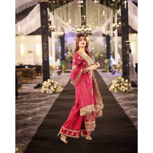 Conjunto de Top y Bottom de mujer de diseñador con Dupatta para ropa de fiesta - Product Image 2