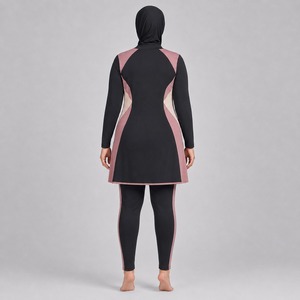 Ensemble Burkini Modeste 4 Pièces Couvrant Entièrement le Corps, Maillot de Bain Musulman Élégant à Manches Longues pour Femme - Product Image 5