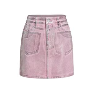 กระโปรงยีนส์ผู้หญิงสไตล์มืออาชีพ Y2K มีกระเป๋า เอวสูง ติดกระดุม ลำลอง แฟชั่นฤดูร้อน คุณภาพเยี่ยม - Product Image 1