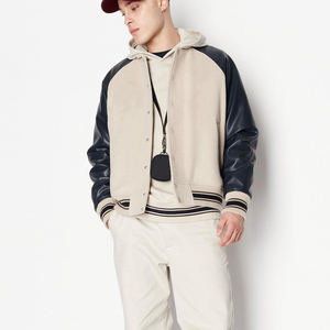Men Winter College Hooded Varsity <b>Jacket</b> 100% Cotton Woolen Fabric Breathable with Cotton Lined Sleeves Men Varsity <b>Jacket</b> - Product Image 3
