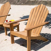 Chaise de plage en teck Adirondack, design minimaliste moderne, mobilier d'extérieur, écologique, durable, résistant aux intempéries, parc, jardin