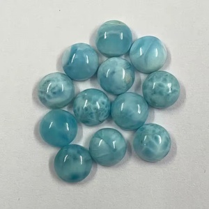ลาริมาร์ธรรมชาติ 9 มม. ทรงกลมแบนหลังเรียบ คาโบชอง ลาริมาร์แท้ พลอยกึ่งมีค่า เม็ดพลอยหลวม สำหรับทำเครื่องประดับหรูหรา จากผู้ผลิต - Product Image 2