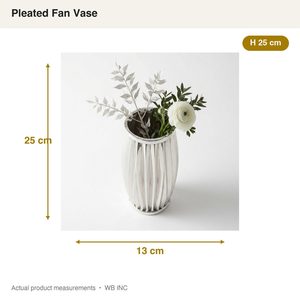 Florero de Latón y Acero Inoxidable Hecho a Mano de 25 cm, Pulido a Espejo, Plateado, con Diseño de Abanico Plegado, para Decoración del Hogar, Hoteles, Bodas, Mesa - Product Image 5
