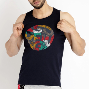 Classic Style Sleeveless T-Shirt For Men 100% Cotton Made Casual Wear Soft Breathable Fabric Sleeveless T-Shirts - Product Image 4