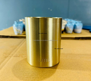 High Quality Wholesale Custom Brass Candle <b>Jar</b> With brushed Finished for Home <b>Decor</b> Handmade Round Metal Luxury Candle <b>Jars</b> - Product Image 5