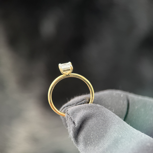 Anillo de Diamantes con Corte Esmeralda en Oro Amarillo de 14K, 1.00 Quilates, Color E, VVS2, Certificado IGI, Chapado en Rodio, Joyería para Regalo de Boda o Fiesta - Product Image 4