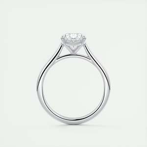 Anillo de compromiso solitario con diamante ovalado de 2.00 quilates cultivado en laboratorio, engaste de catedral con puntas, elaborado en oro blanco de 14k - Product Image 6