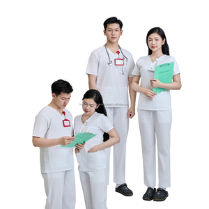 VN FACTORY uniforme de gommage extensible ensemble d'infirmière style femmes vêtements d'infirmière hôpital beauté médecin blouse de laboratoire uniforme FMF quantité minimale de commande LOW - Product Image 4