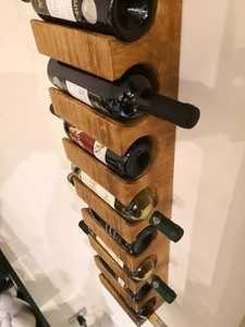 Porte-bouteilles mural en bois moderne, organiseur de rangement pour 6 bouteilles - Product Image 1