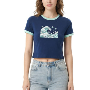 T-shirts courts décontractés pour femmes, tissu respirant et doux, parfaits pour le streetwear, les voyages et les activités quotidiennes. - Product Image 1